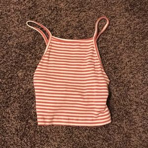 Spaghetti strap ribbed crop top